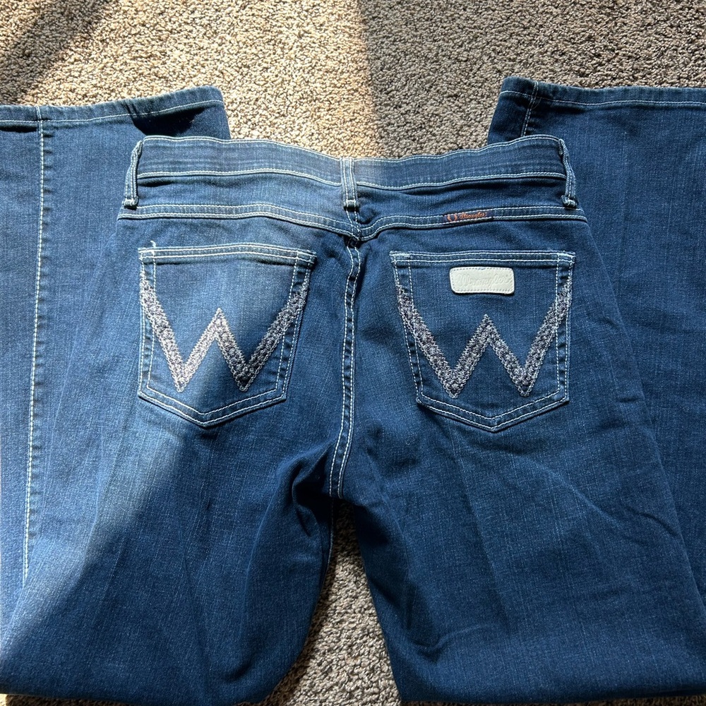 Wrangler Blue Straight Leg Jeans - Picture 2 of 3